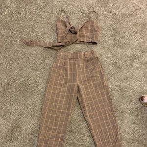 Checkered one piece going out set